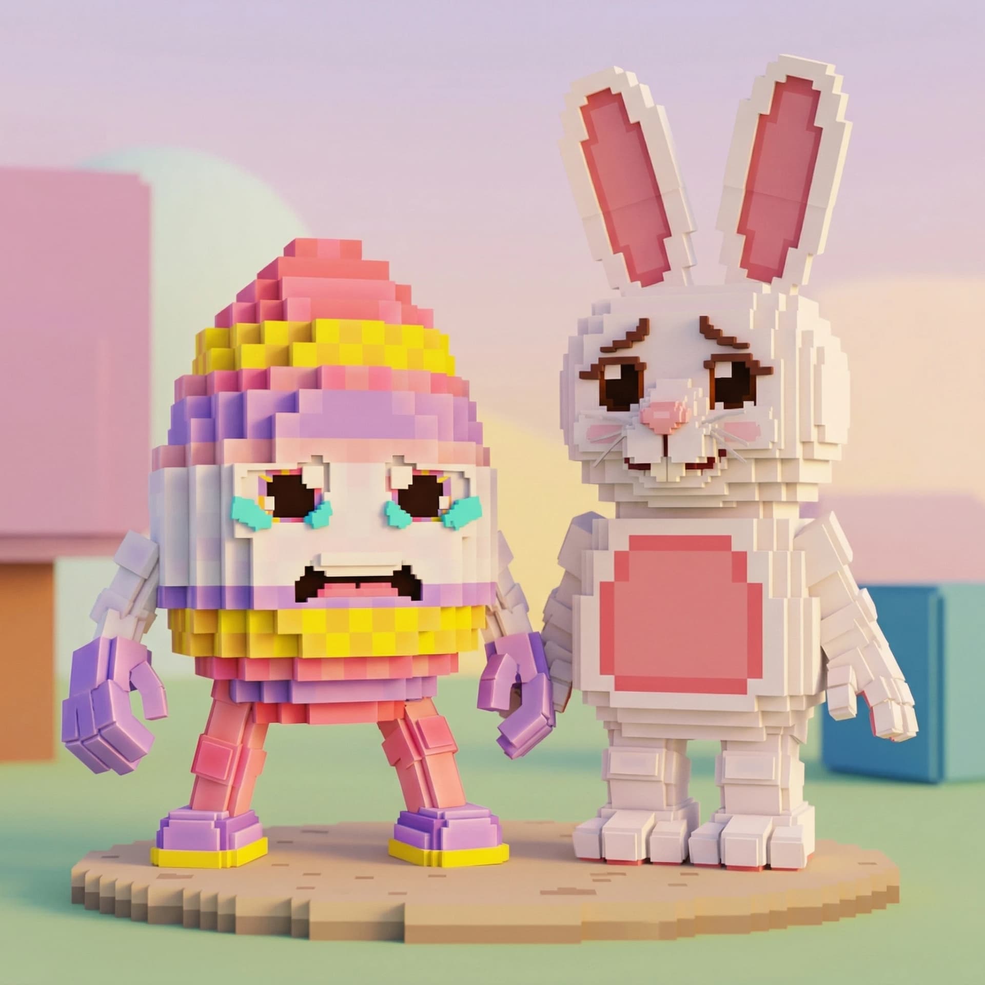 Brainrot character 62: bunny and eggy