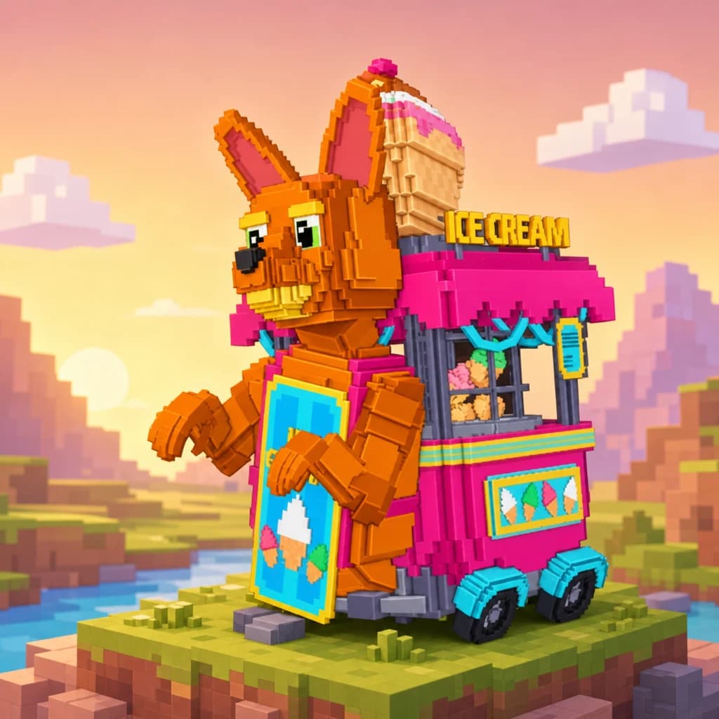 Brainrot character 79: cangurato gelato