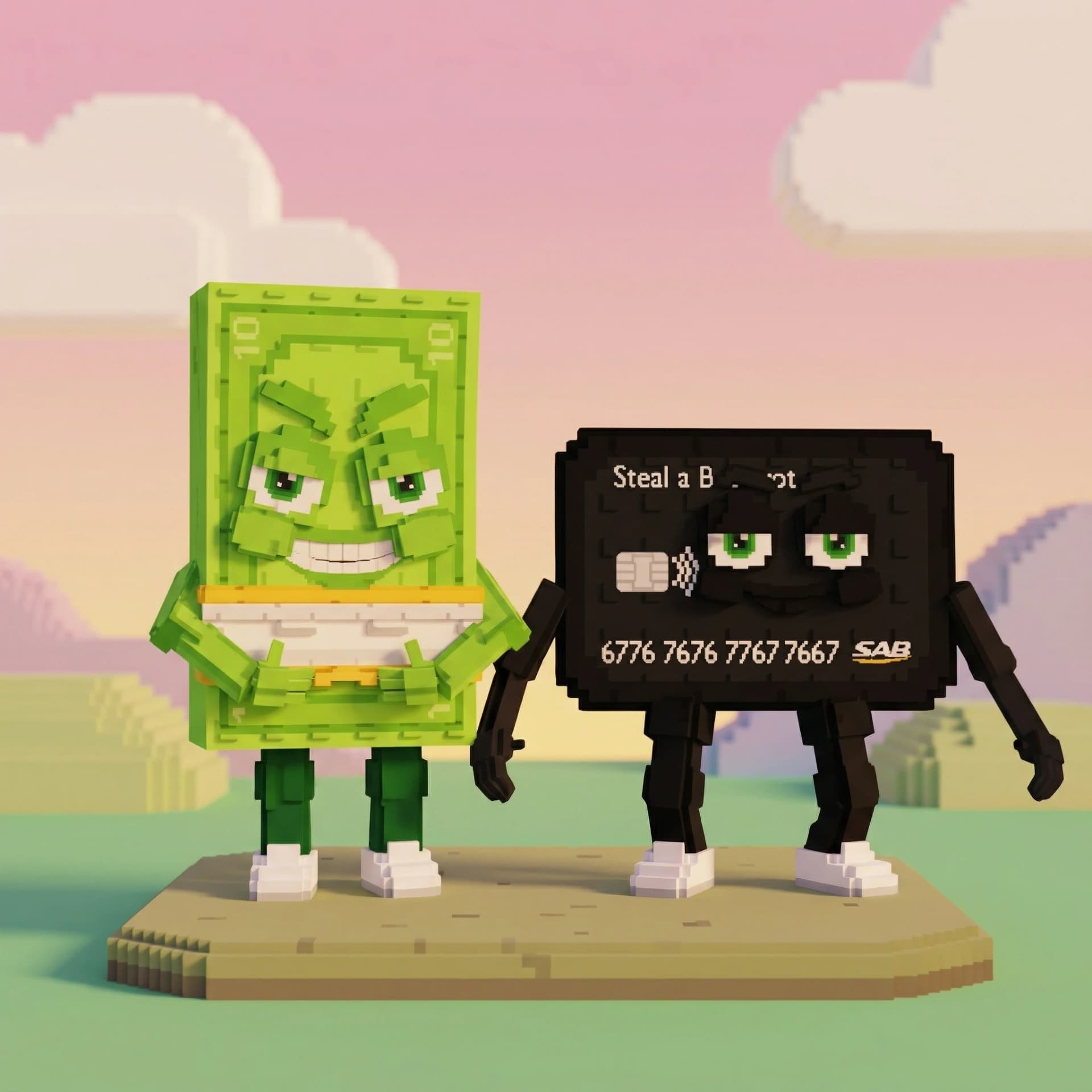 Brainrot character 85: cash or card