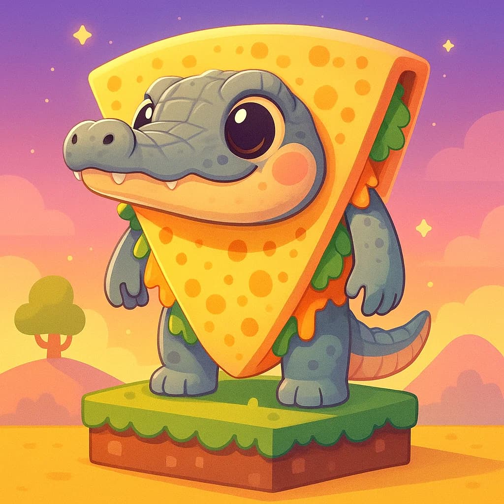 Brainrot character 397: quesadilla crocodila