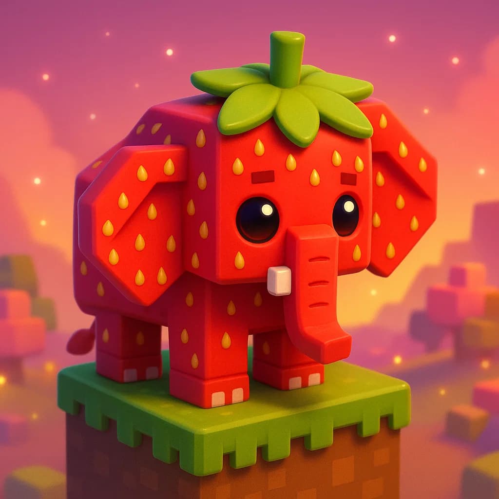Brainrot character 445: strawberry elephant