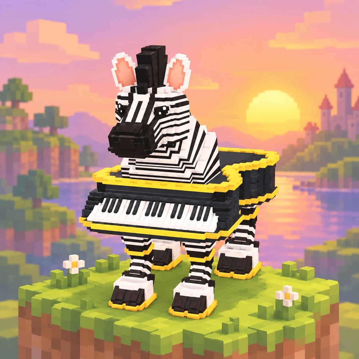 Brainrot character 576: zebrino pianino