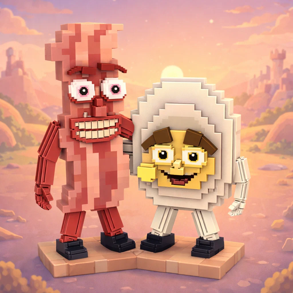 Brainrot character 105: eggs and bacon